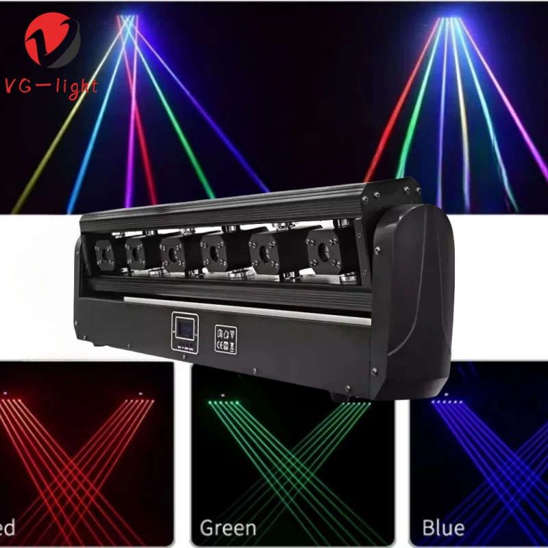 6 Eyes RGB 3in1 Laser DJ Lighting Moving Head Bar Stage DJ Club Disco Light - Image 3 of 4