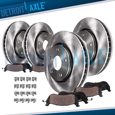 8pc Front Rear Rotor Brake Pads for 2013-16 Ford Taurus Explorer Lincoln MKS MKT