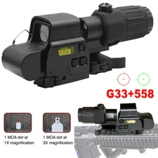 558+G33 3X Magnifier QD Side Copy Sight Holographic Red Green Dot Reflex Sight