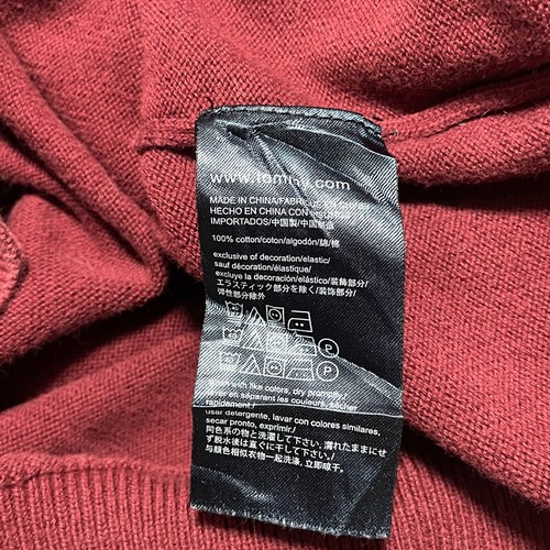 Tommy Hilfiger Cuello en V Jumper Premium Algodón Borgoña Tejido Suéter Informal Para Hombres XL - Imagen 6 de 9