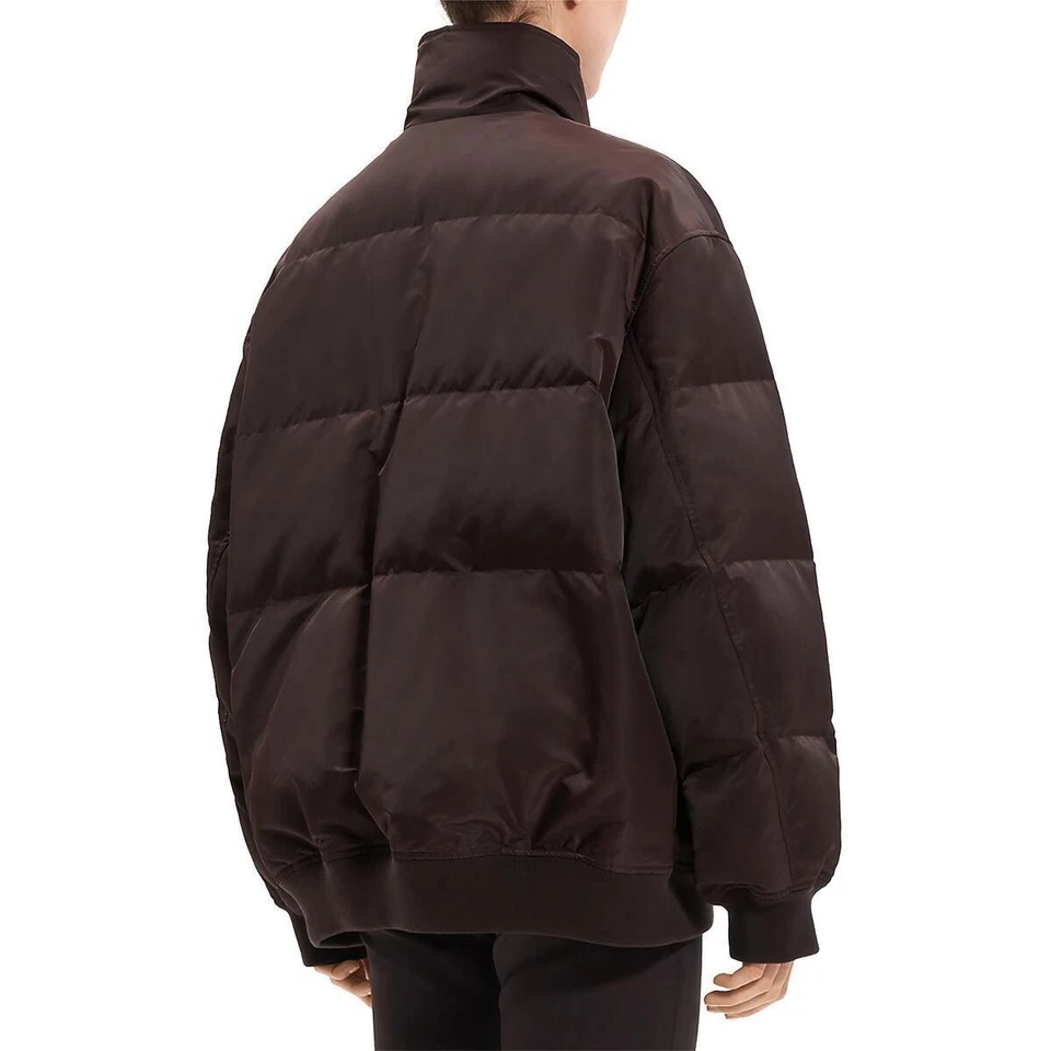 Theory Medium Large Oversized Puffer Jacket Mink Brown Down Quilted Coat $595 - Image 4 of 4