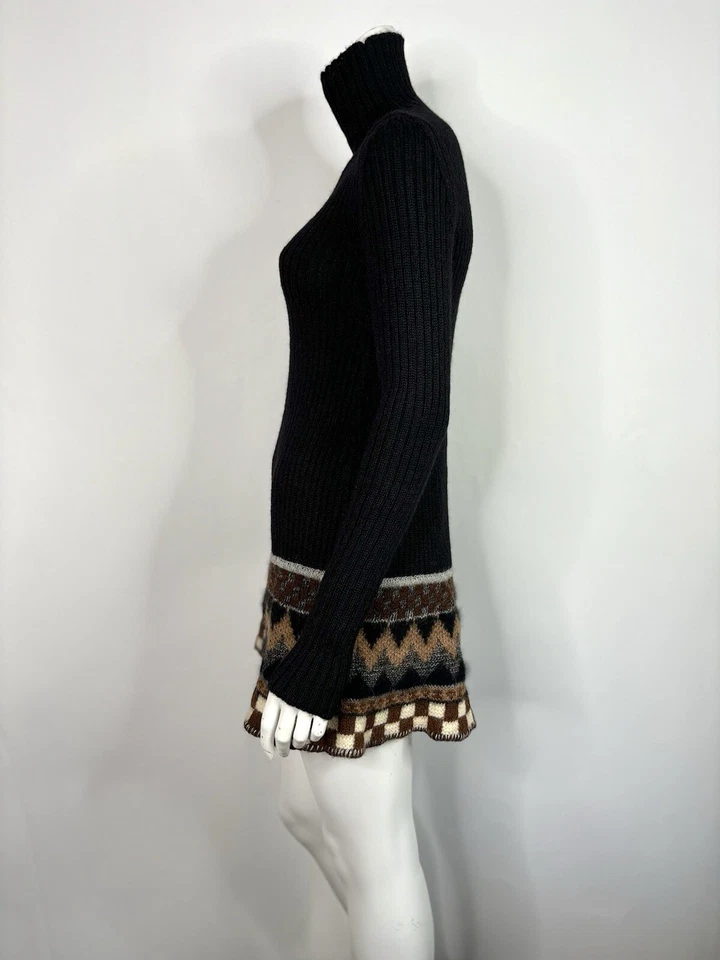 Vtg Jean Paul Gaultier Black Mini Knit Sweater Dress S 40 - Image 4 of 4