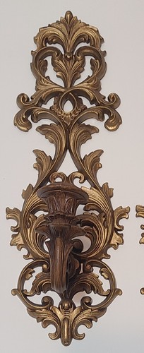 Burwood Wall Sconces Gold/Brown #4988 Hollywood Regency Vintage 1970 (1 - Pair) - Picture 6 of 15