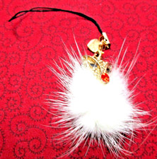Gold Faux Fur  Crystal Fox For Phone, Purse, Backpack Charm Strap - NIP  2130 