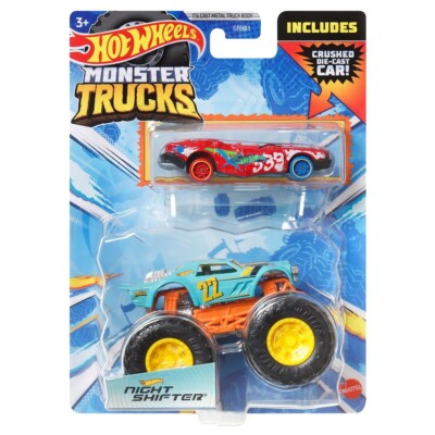 Hot Wheels - Monster Trucks Night Shifter & Crushed Sedan Sudden