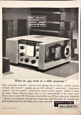 1961 Bausch Lomb Balomatic Slide Projector Print Ad
