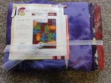 NEW QUILT OF THE SEASON COLORFUL BATIK BASKET WEAVE QUILT KIT BY CREATIVE CUTS