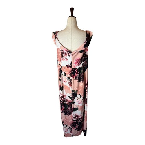 City Chic Dress Women 14 Pink Floral Print Off Shoulder Lost In Love Maxi Boho - Picture 3 of 14