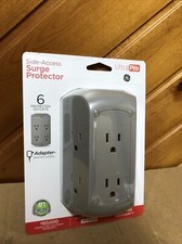 GE Jasco UltraPro 6-Outlet Surge Protector Side Access Grey New