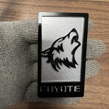 Coyote Badge Emblem fits mustang Grill / Trunk Metallic Silver Angry Agressive