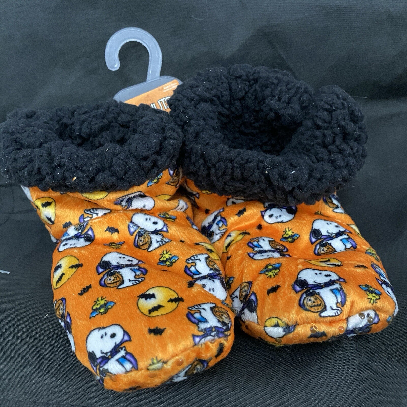 SAOLA Peanuts Snoopy pantofole bambino 2T 4T Halloween peluche stivaletto suola arancione