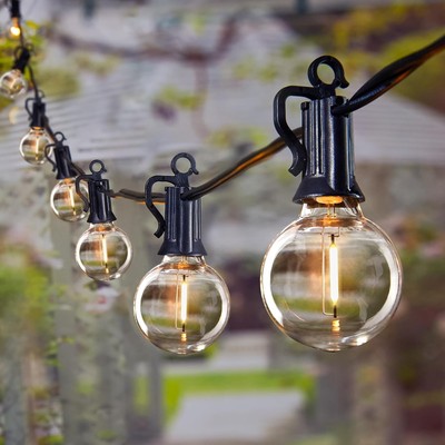 Brighten Your Outdoor Space: 60FT Connectable String Lights with G40 Bulbs
