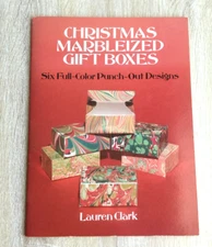 VTG Ready to Assemble Set of 6 Marbleized Christmas Holiday Gift Boxes in Book