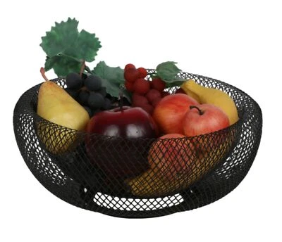8X Panier À Fruits En Métal Noir 30Cm Bol De Fruits Légumes Rangement Décor - Photo 1/3