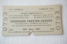 Newport High St to Bradford Forster Square British Rail Railway Train Ticket