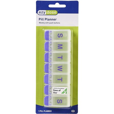 Ezy Dose Weekly Push Button Pill Reminder Medium Color May Vary 1 Count 12 Pack