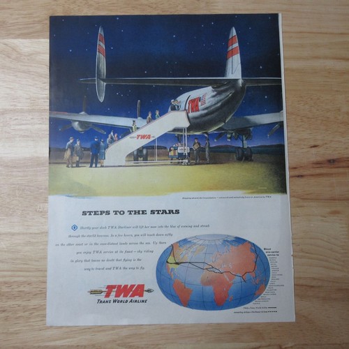 1946 Gulfpride Motor Oil / TWA Transworld Airlines - Vintage Print Ad - Picture 5 of 5