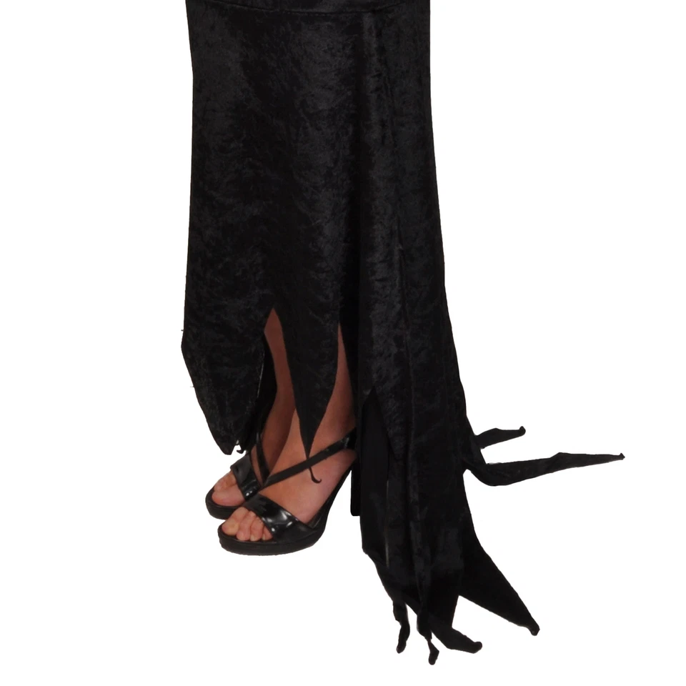 Morticia Famiglia Addams Costume Abito e Parrucca Taglia Unica Donna - Immagine 3 di 4