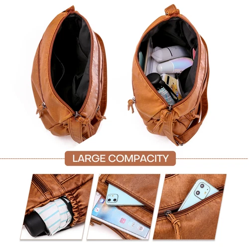 Womens Vintage Soft Leather Shoulder Bag Purse Lady Messenger Crossbody Bag - Bild 10 von 50