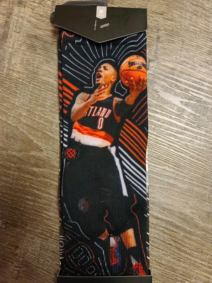 Stance dame time Damian Lillard #0 portland trailblazer black Socks m 6-8.5 rare - Image 2 of 4
