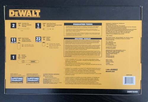 Dewalt DWMT45400 3/8" Drive Ratchet & Socket Set w/ Case 37 PCS ToughSystem 2.0 - Picture 2 of 2