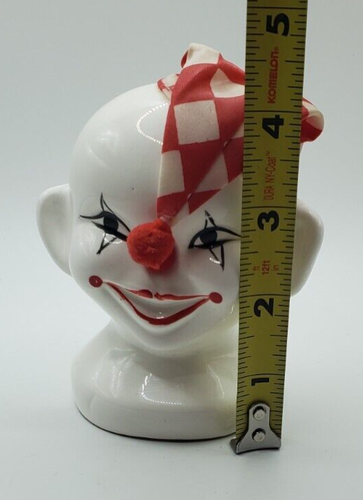 Raro cappello completo vintage Happy Clown Head Bank ceramica pom rosso made in Taiwan - Foto 10 di 12