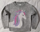 ANKO Knit Jumpers X2 Girls' Size 5 Purple Stars Grey Unicorn 