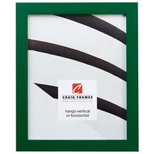 Craig Frames Confetti, 0.875 Inch Wide Modern Green Solid Wood Picture Frame