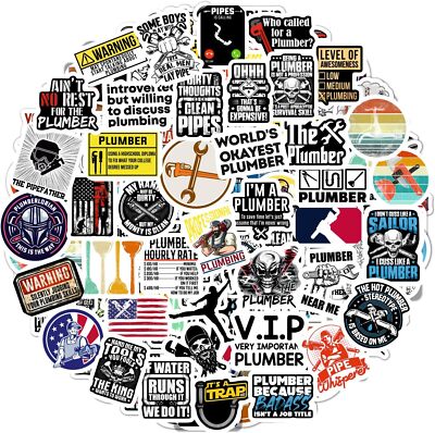 100Pcs Funny Plumbing Stickers for Hard Hat - Plumber Gifts Men, Plumber... 