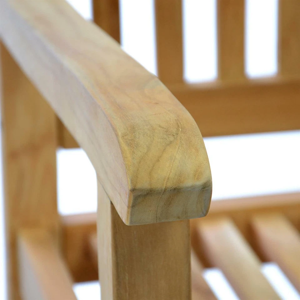 DIVERO 3-Sitzer Hochwertige Gartenbank MILANO massiv Teak Holz Parkbank 180cm - Bild 3 von 4