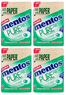 Mentos Kaugummi Pure Fresh Spearmint Kaugummi 100G Packung Mit 4