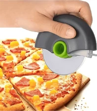 1 PC Stainless Steel Pizza Cutter - Wheel Design with Blade Cover for Safety NEW