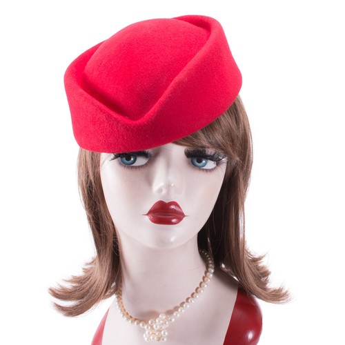 Wolle Hostess Air Hostess Pilillbox Hut Millinery TearDrop Fascinator Base A040 - Foto 40 di 71