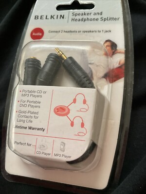 Belkin Speaker And Headphone Splitter Brand, NEW Sealed