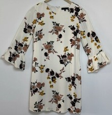 Sanctuary Womens Dress Bell Sleeves Mini Daytime Floral Dress Woodlands Cream L