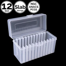 12 Slot Slab Coins Transparent Plastic Storage Case For PCGS NGC ANACS