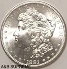 1881 S Morgan Dollar From OBW Estate Roll Choice-Gem Bu Uncirculated 90% Silver