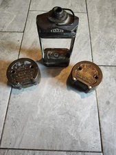 Vintage Hanau Dental Denture Brass Flask Press W/ Upper & Lower Molds