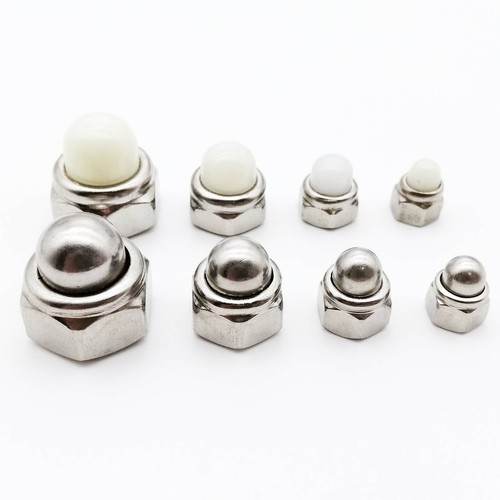 304 Stainless Steel Acorn Cap Dome Hex Nylon Insert Self Lock Nut Nylock Locknut - Picture 3 of 17