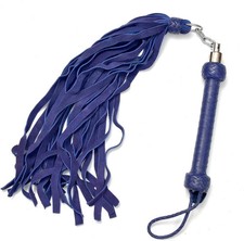 BDSM Bondage Flogger Genuine Purple Suede Thick Leather Flogger 26 Tails