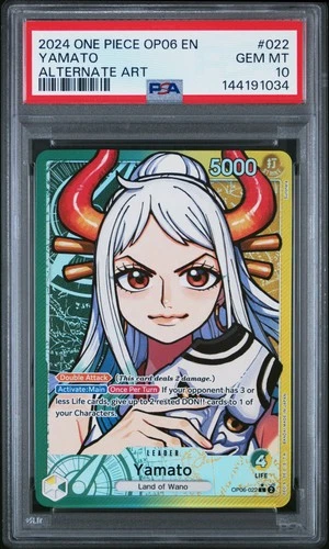 2024 ONE PIECE OP06-WINGS OF THE CAPTAIN ALTERNATE ART #022 YAMATO PSA 10