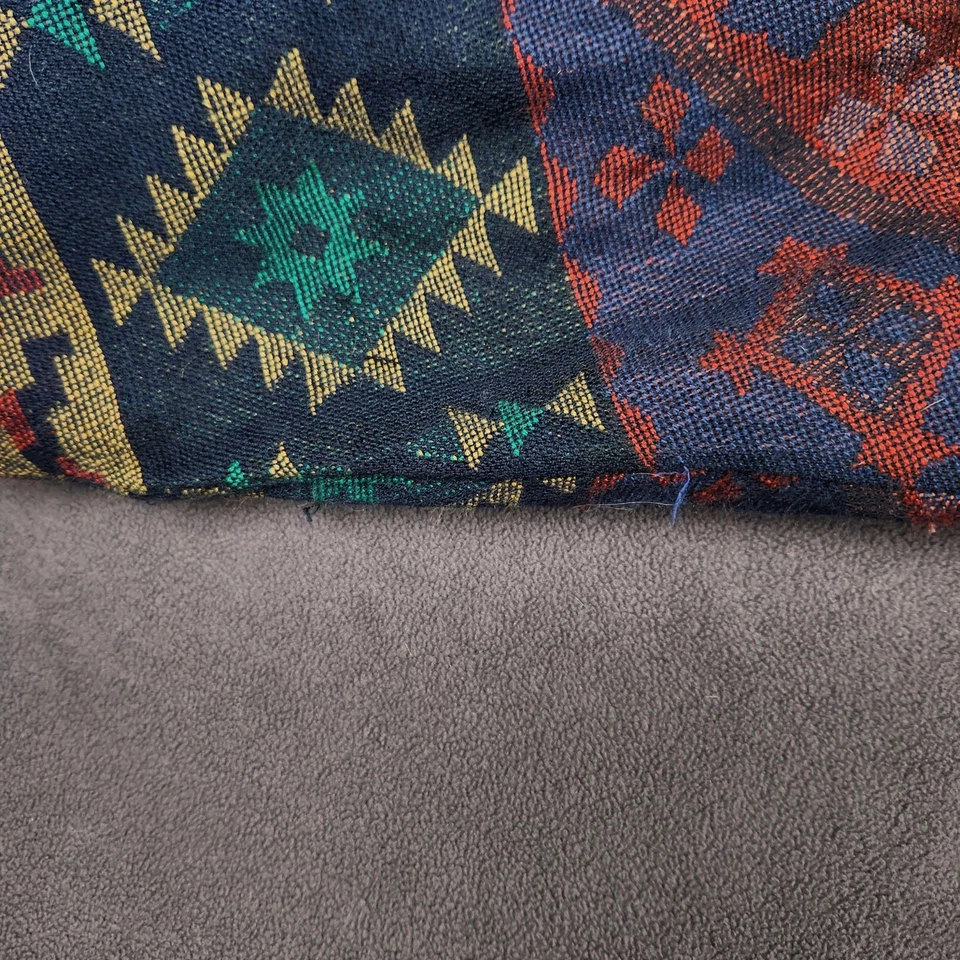 Chaqueta Bomber Denim Azteca De Colección Para Hombres 2X Manta Suroeste Forrada Años 90 Oeste Foto 2 de 4