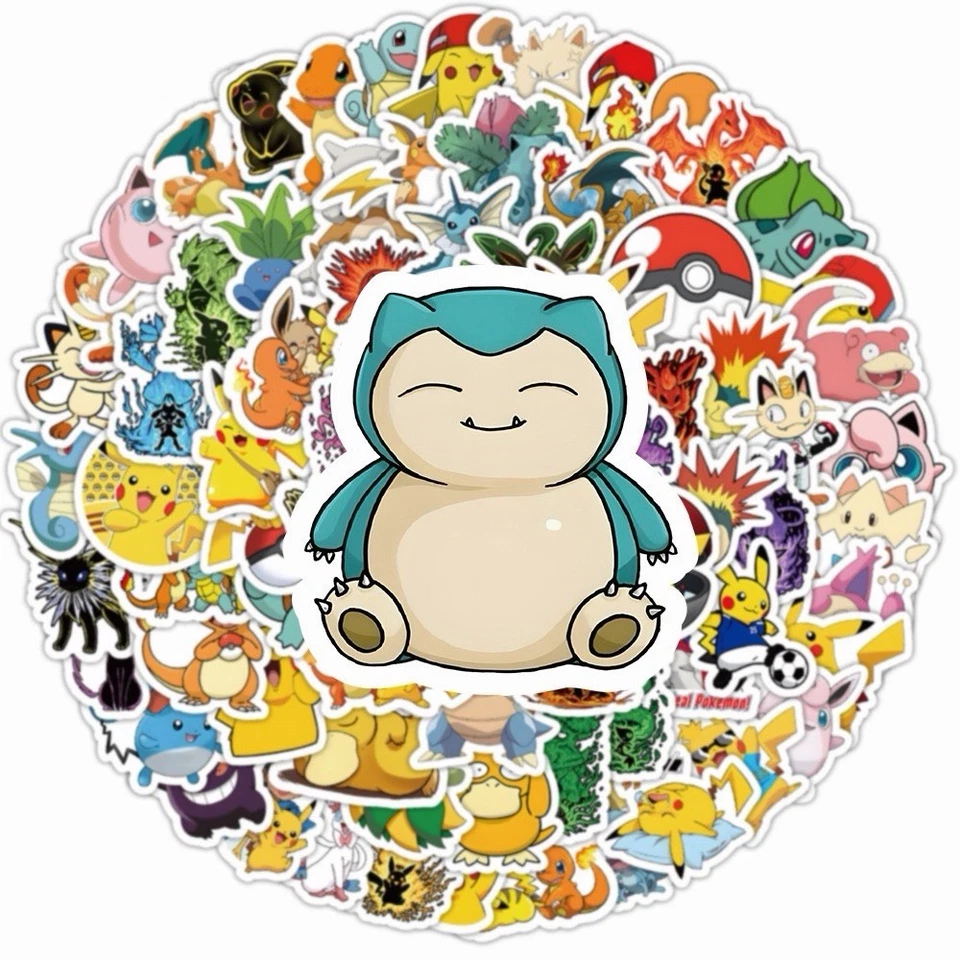 UK100 Cartoon Pokemon Stickers Bomb Graffiti Decal Pack Laptop Car Luggage Skate - Image 3 of 4