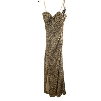 slim fit dress slacks La Femme 28913 Prom Dress - Black/Gold main image 0