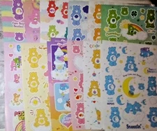 Care Bears Stickers Sheet Cheer Bedtime Birthday Friend Good Luck + Scrapbooking