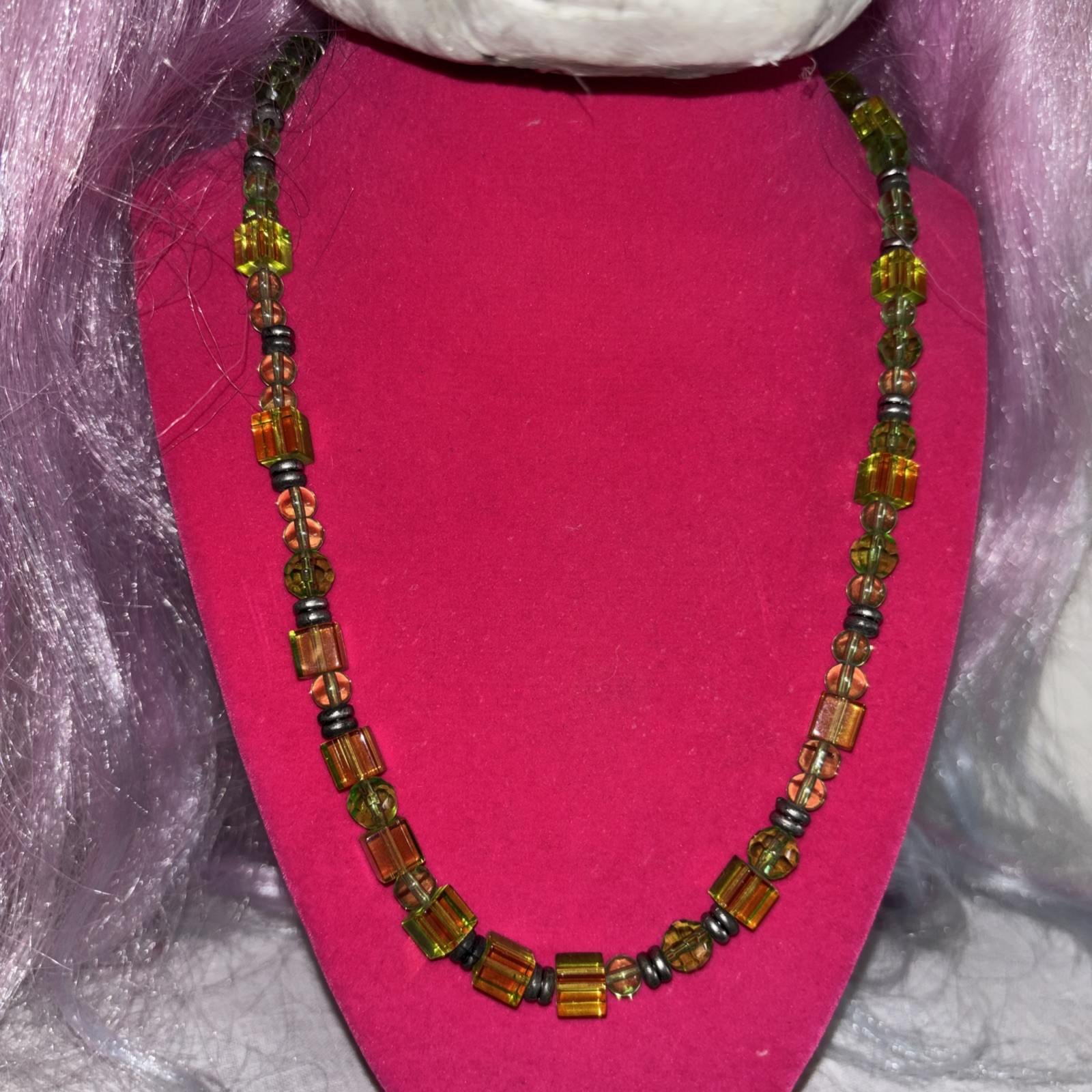 Single Stand Beaded Toggle Necklace multi color g… - image 1