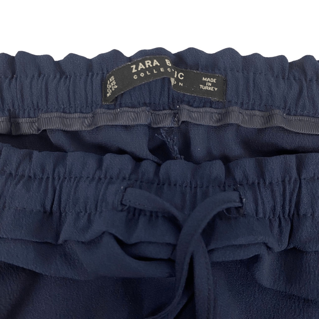 Zara Basic Navy Pull On Drawstring Pant size XS - image 4