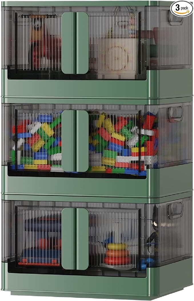 Крышки для контейнеров SINEDA объемом 84 галлона со складными колесиками и дверцей - 3 УПАКОВКИ - ЗЕЛЕНЫЙ 12390₽