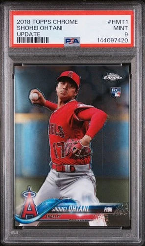 2018 TOPPS CHROME UPDATE #HMT1 SHOHEI OHTANI ROOKIE RC PSA 9