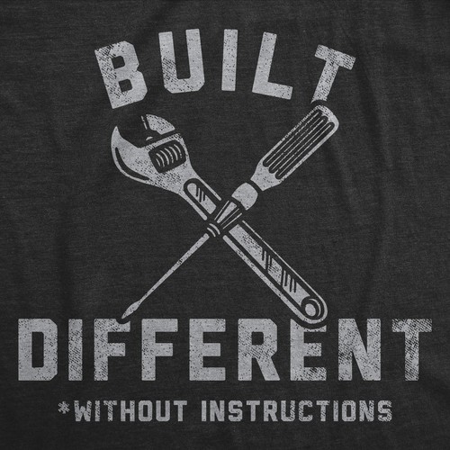 Camisetas divertidas para hombre construidas diferentes sin instrucciones camiseta sarcástica novedad - Imagen 2 de 7
